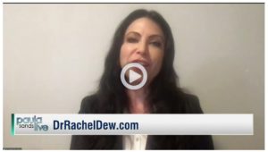 Paula Sands Live screenshot of interview with Dr. Rachel Eva Dew